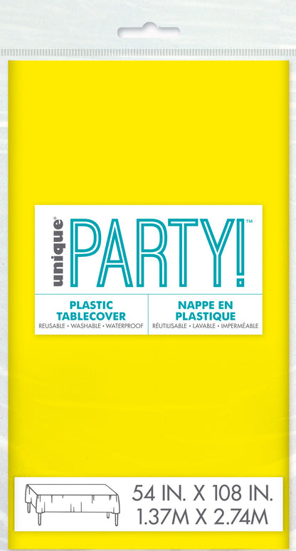 Yellow Plastic Rectangle Table Cover 54" x 108"