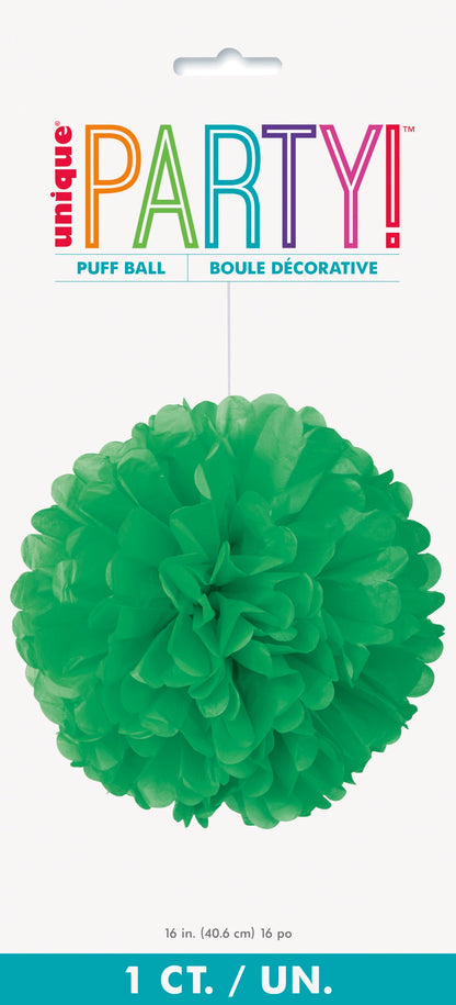 Green 16in Hanging Tissue Pom Pom