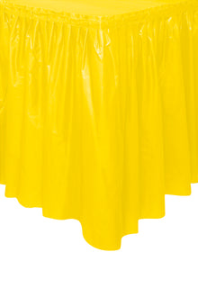 Sunshine Yellow Plastic Table Skirt 29" x 21 ft.