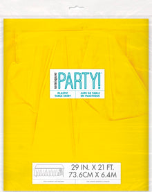 Sunshine Yellow Plastic Table Skirt 29" x 21 ft.