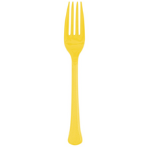 Sunshine Yellow Premium Plastic Forks 20ct