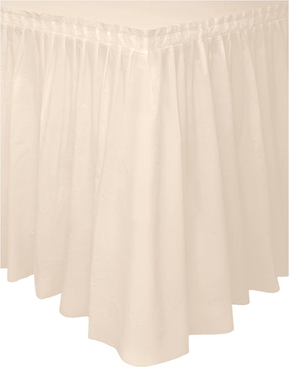 Vanilla Crème Plastic Table Skirt 29" x 21 ft.