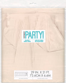 Vanilla Crème Plastic Table Skirt 29" x 21 ft.