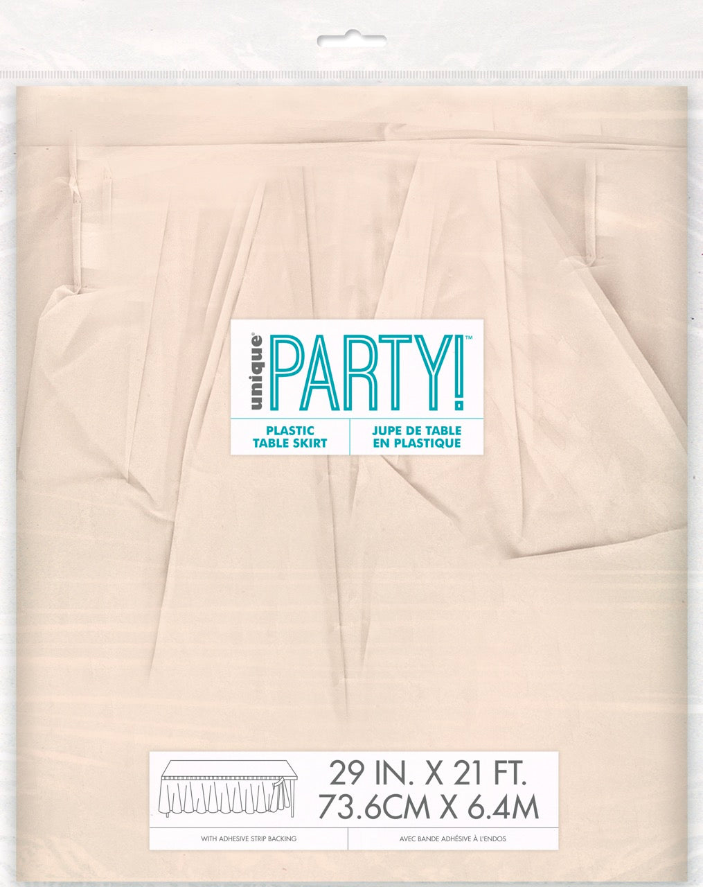 Vanilla Crème Plastic Table Skirt 29" x 21 ft.