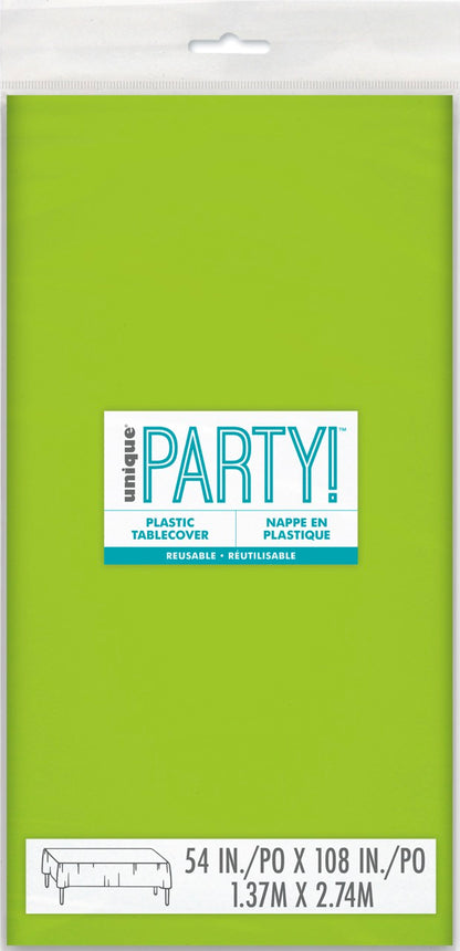 Kiwi Green Plastic Rectangle Table Cover 54" x 108"