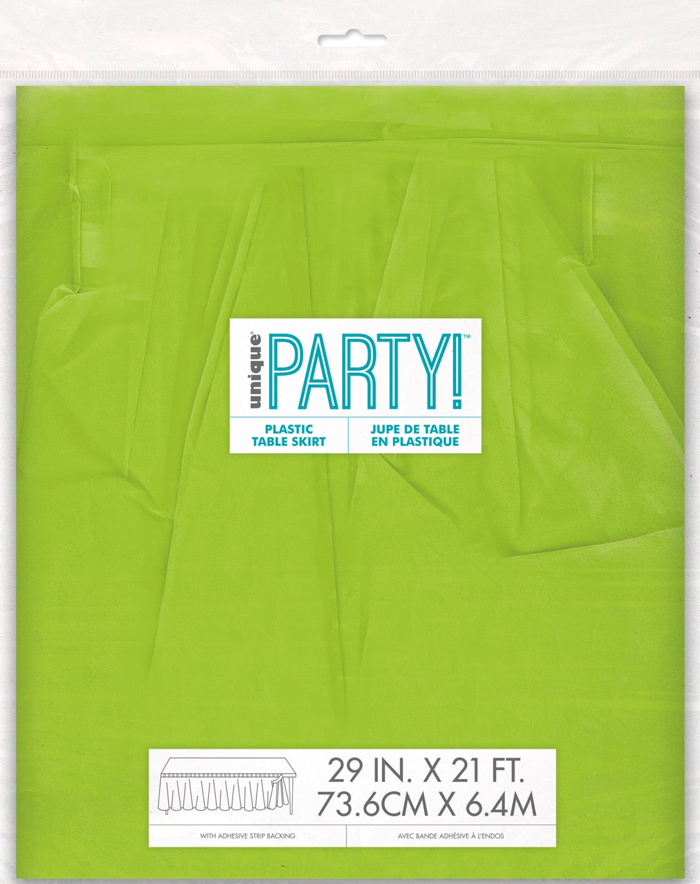 Kiwi Green Plastic Table Skirt 29" x 21 ft.