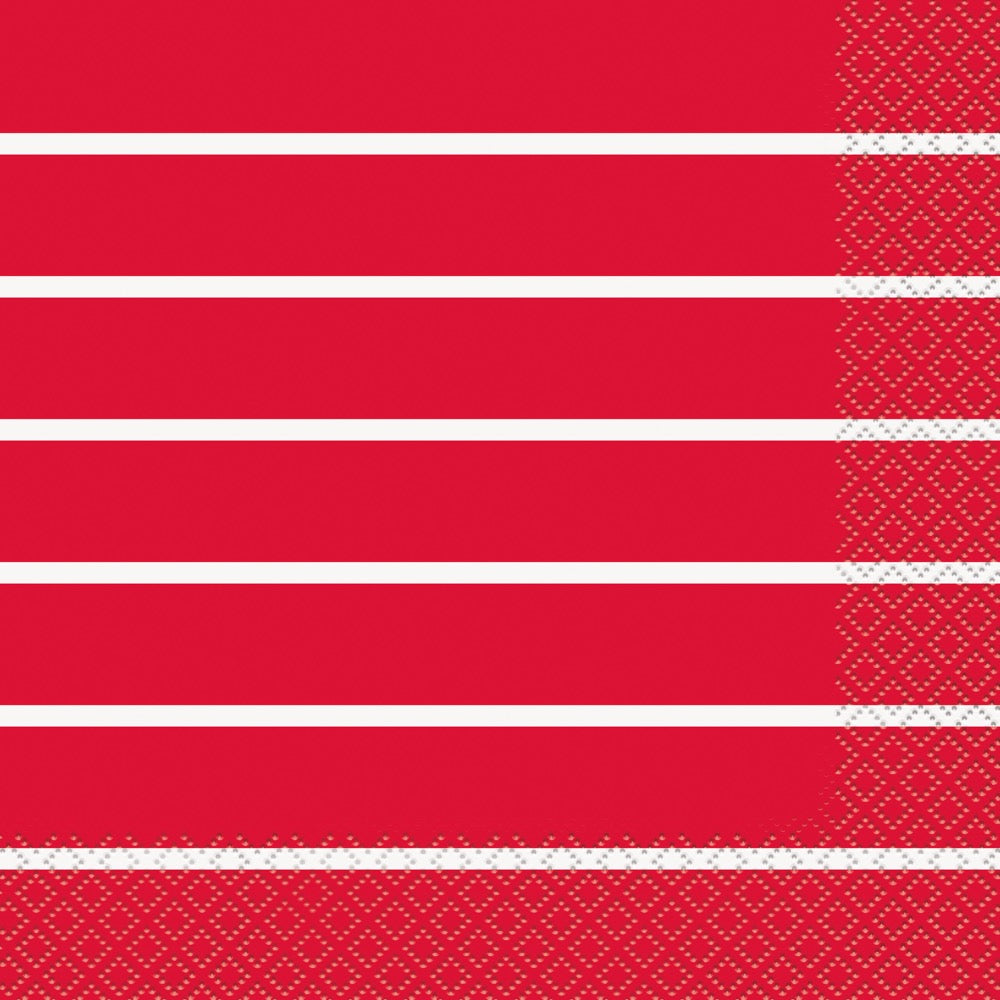 Red Thin Stripes Luncheon Napkins 16ct