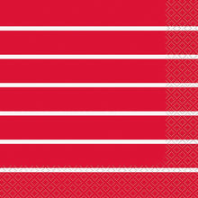 Red Thin Stripes Luncheon Napkins 16ct