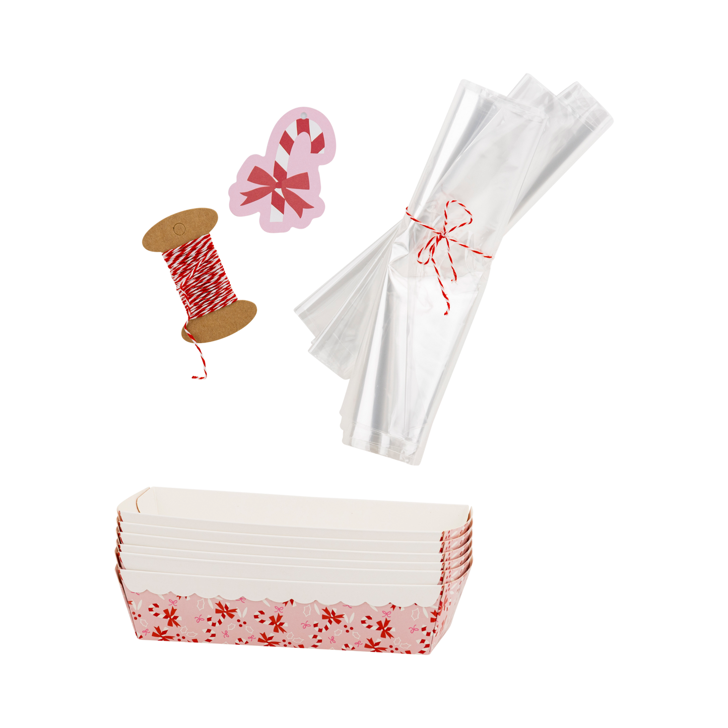 Candy Cane Bows Loaf Pan Set 6ct