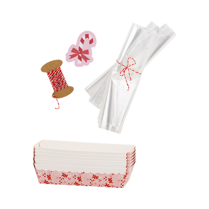Candy Cane Bows Loaf Pan Set 6ct