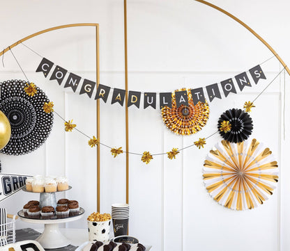 Gold and White Party Fan Set