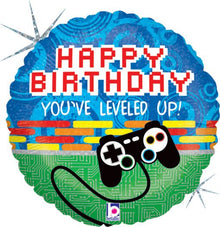 #147 Game Controller Birthday Holographic 18in Balloon