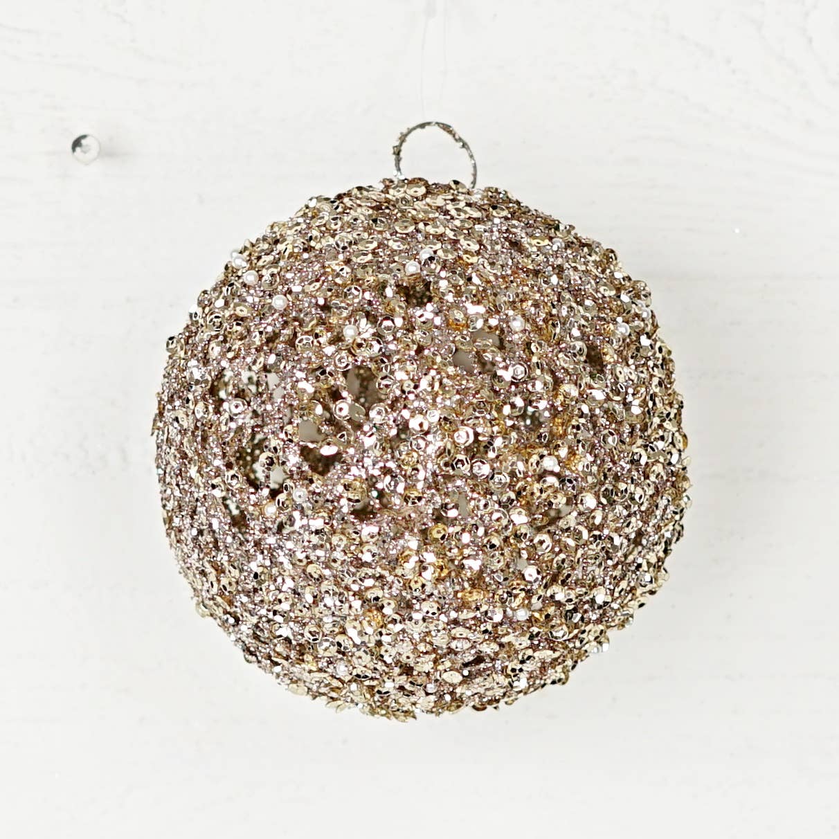 Metalic Glittered Ball-Champaign gold