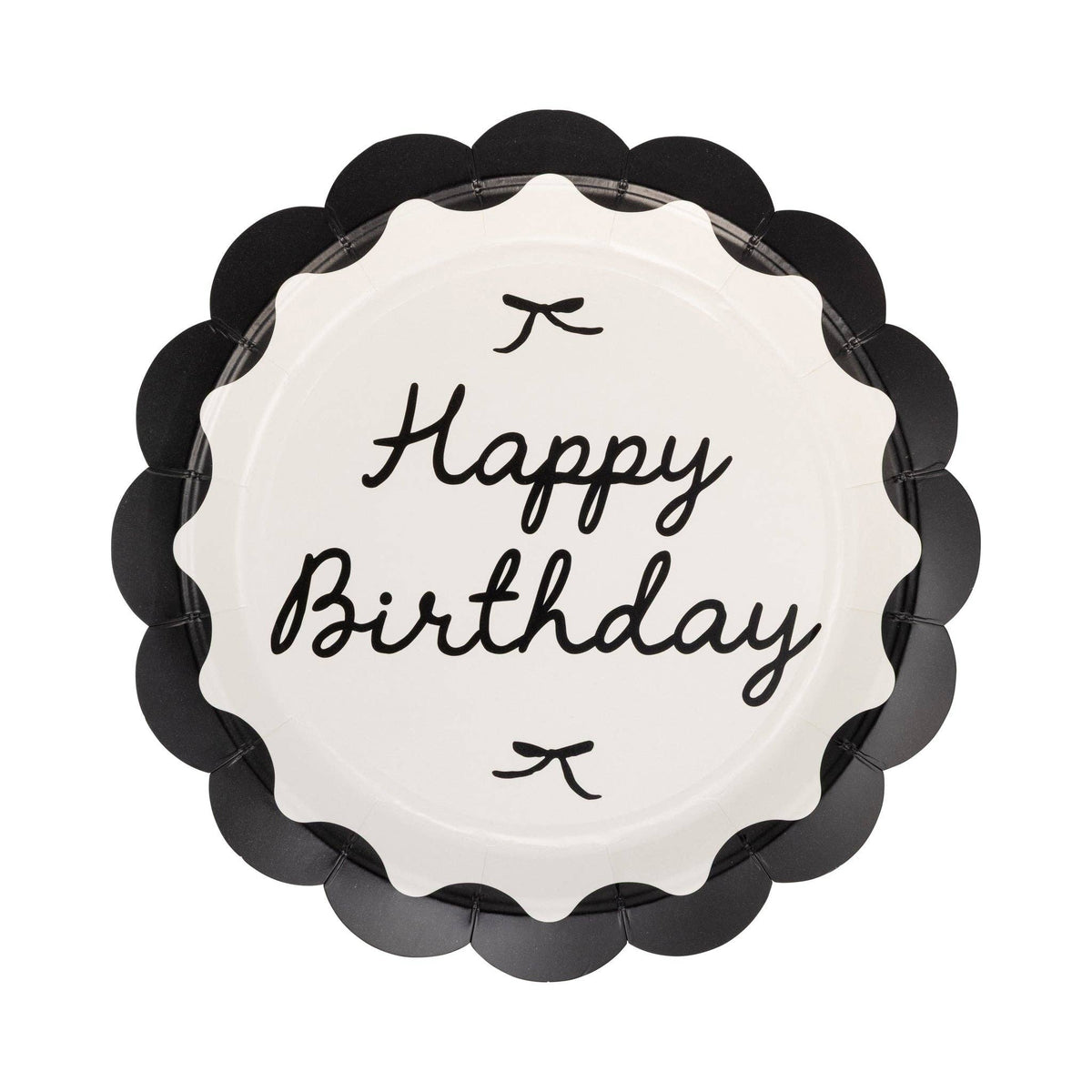Black Happy Birthday Paper Plate