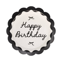 Black Happy Birthday Paper Plate