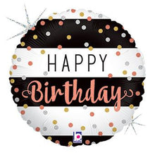 #030 Stripes and Dots Happy Birthday 18n Balloon