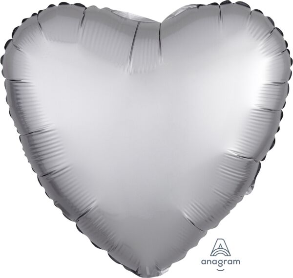 Luxe Platinum Heart 18in Balloon