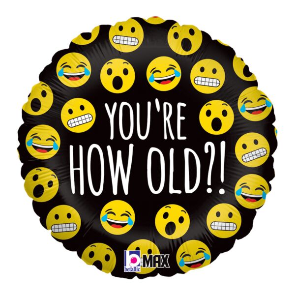 #120 Emoji How Old 18in Balloon