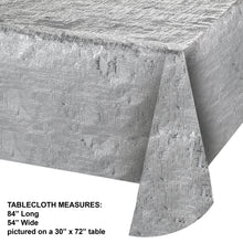 Silver Metallic Rectangular Plastic Table Cover 54in x 84in