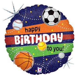 #122 Happy Birthday Sports 18in Balloon