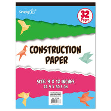Construction Paper Pad 32 Sheets - Assorted Colors