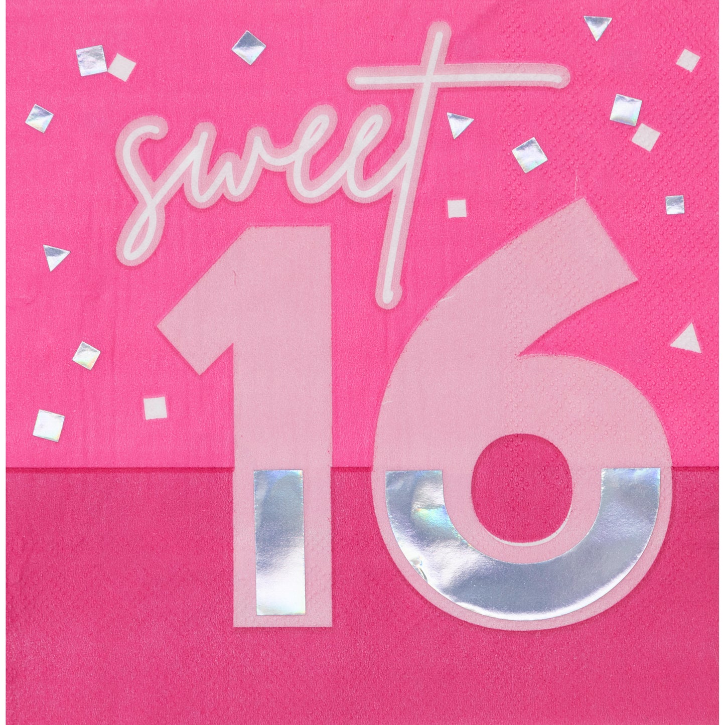 Pink Foil Sweet 16 Lunch Napkins 16ct