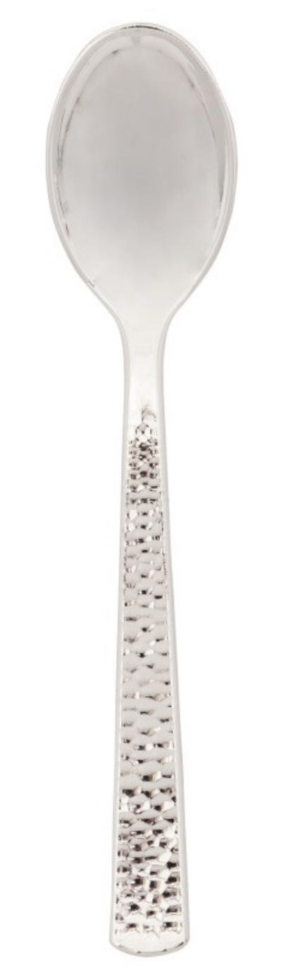 Hammered Silver Plastic Cutlery 24ct