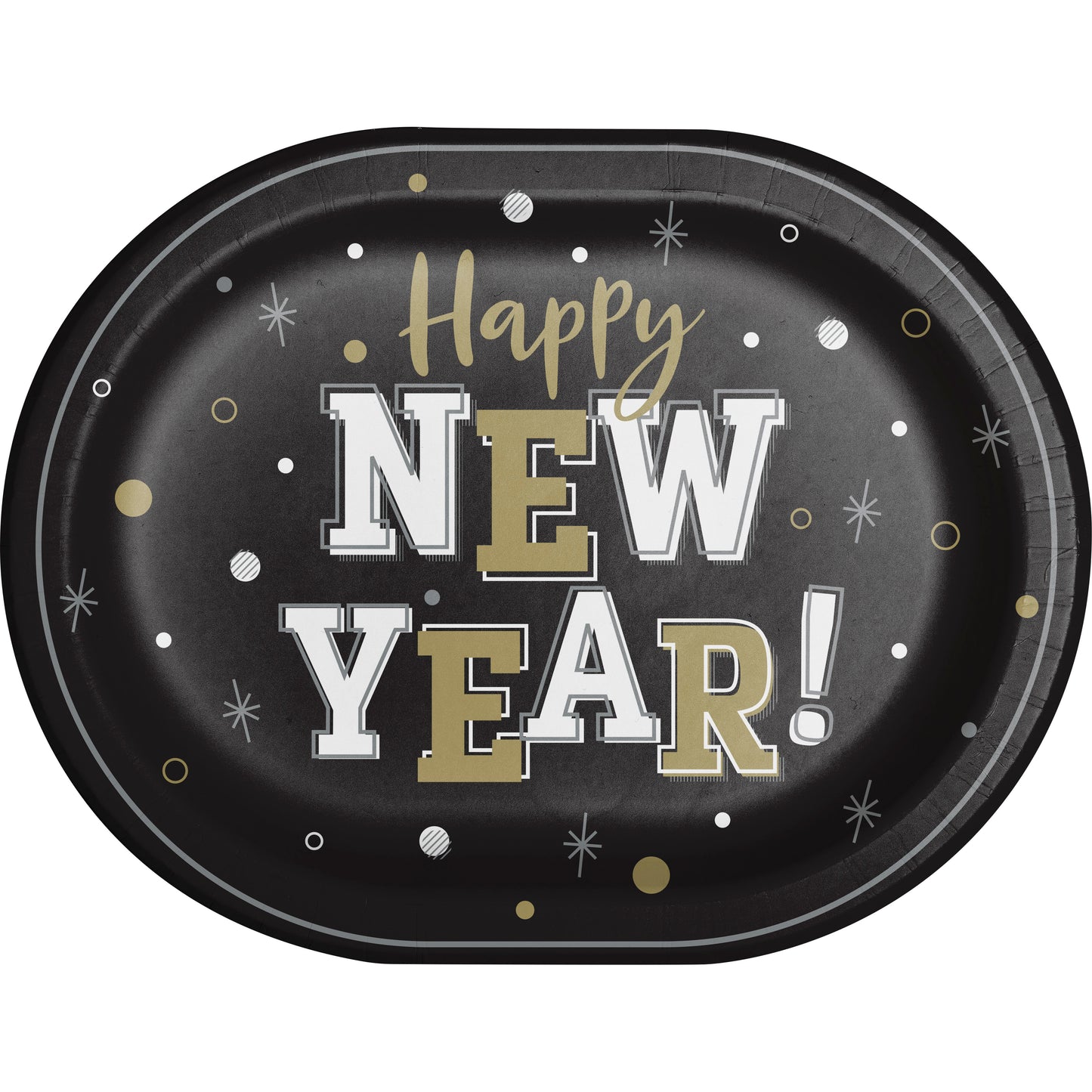 New Years 9.25" x 12" Oval Plates 8ct