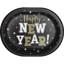 New Years 9.25" x 12" Oval Plates 8ct
