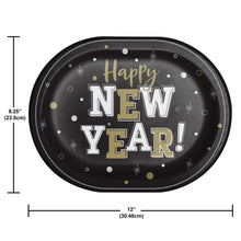 New Years 9.25" x 12" Oval Plates 8ct