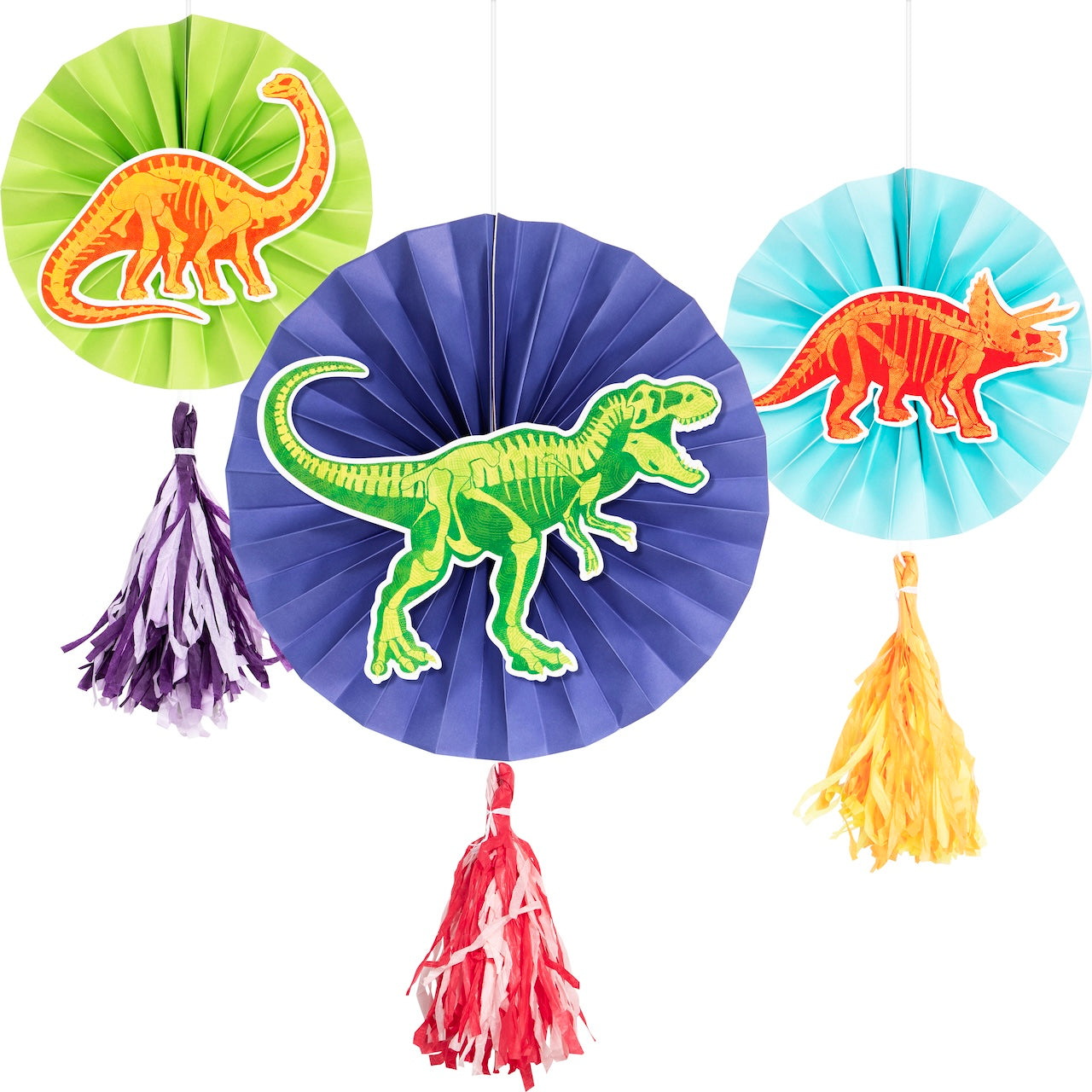 Dino Dig Paper Fans 3ct