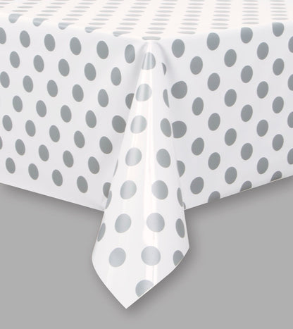 Dots Rectangular Plastic Table Cover 54in x 108in