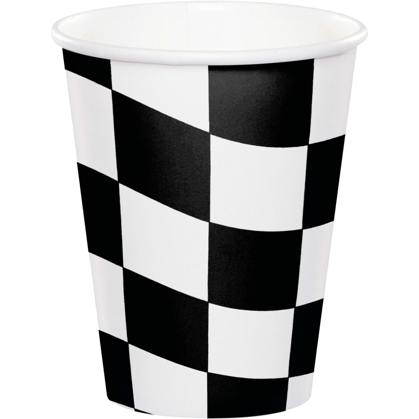 Black & White Check 9oz Paper Cups 8ct