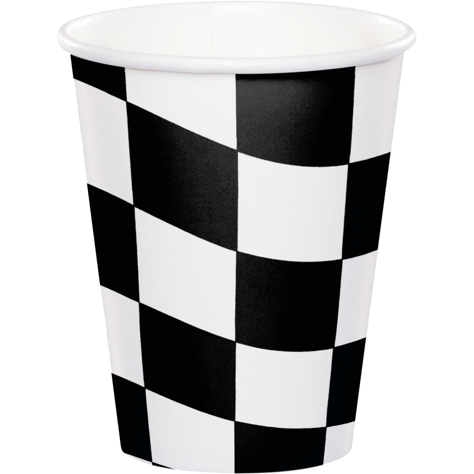 Black & White Check 9oz Paper Cups 8ct