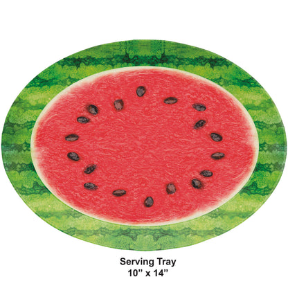 General Decor Plastic Oval Tray - Watermelon