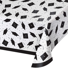 Graduation White Plastic Table Cover 54x102