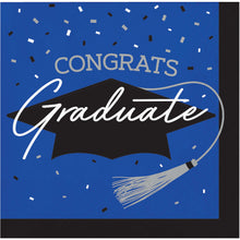 Graduation Blue Beverage Napkins 36ct