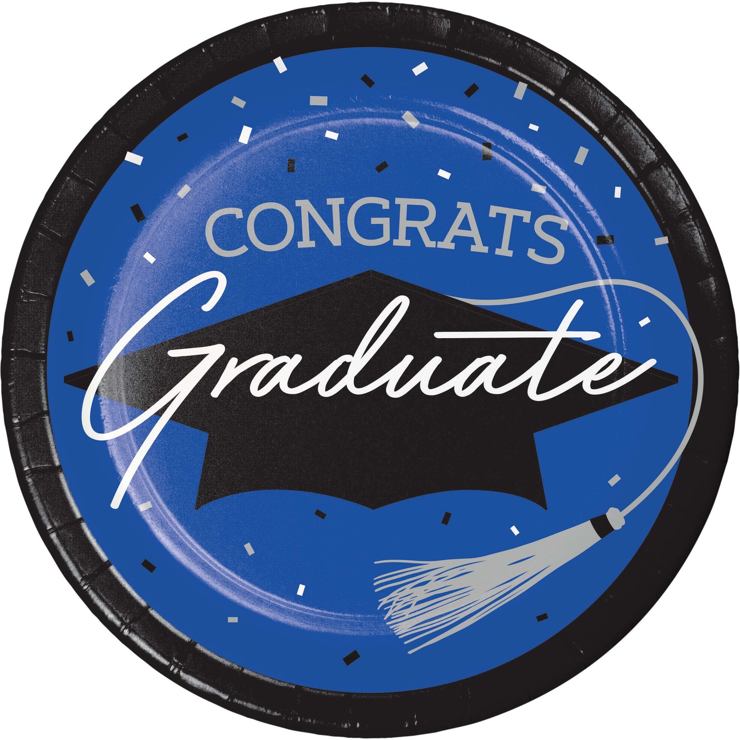 Graduation Blue 7in Plates 18ct