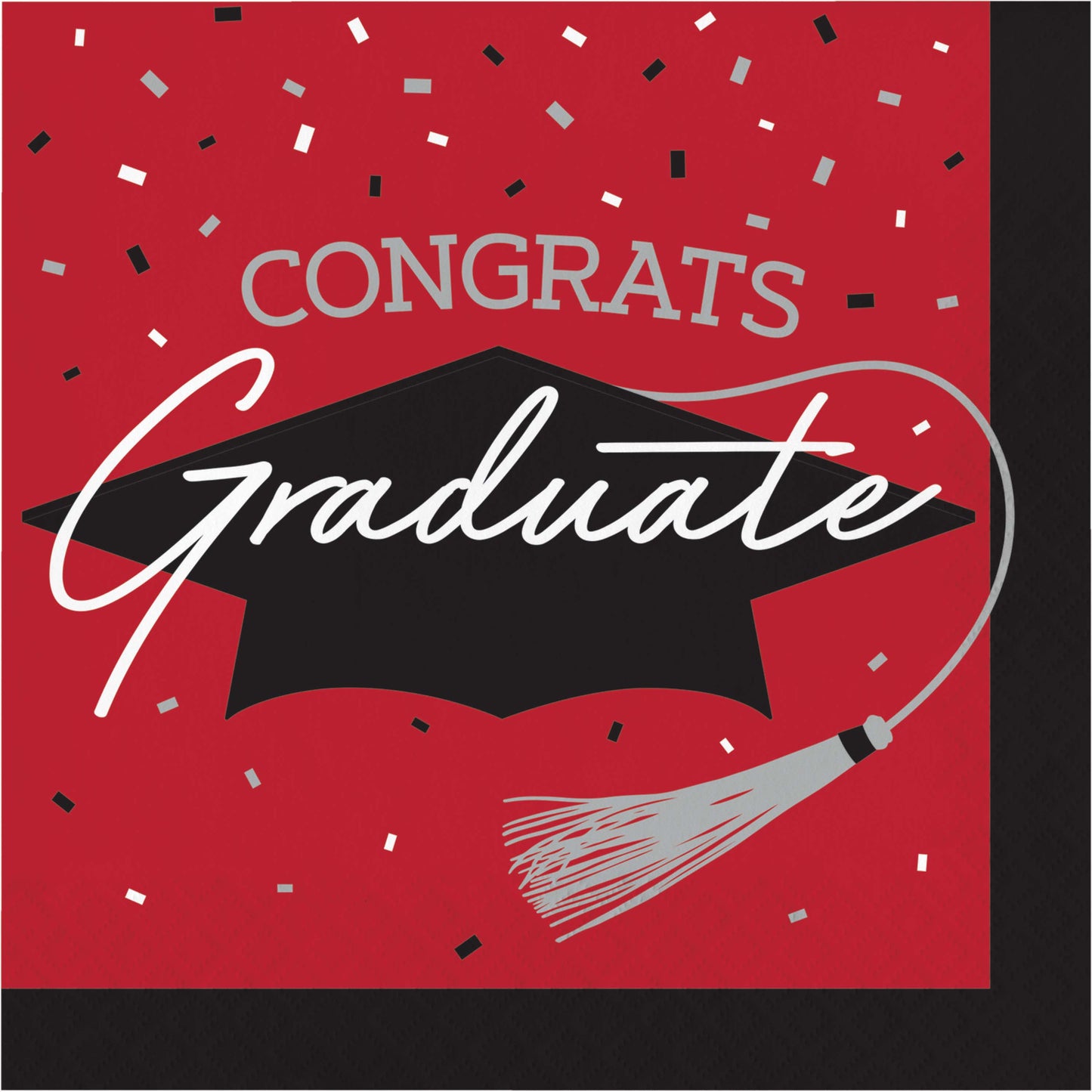 Red Graduation Lunch Napkins 36ct