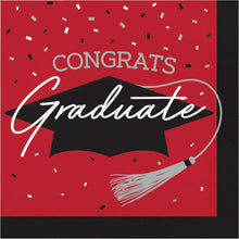Red Graduation Lunch Napkins 36ct