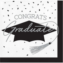Graduation White Beverage Napkins 36ct