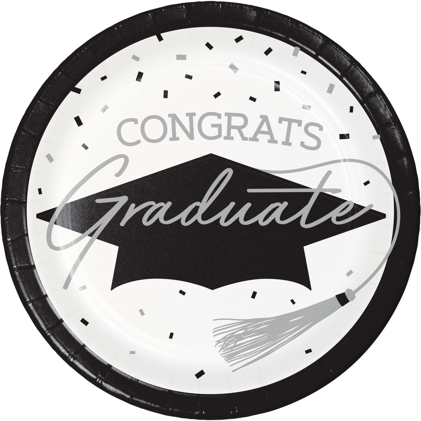 Graduation White 9in Plates 18ct