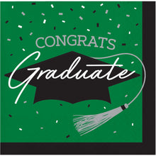Graduation Green Beverage Napkins 36ct