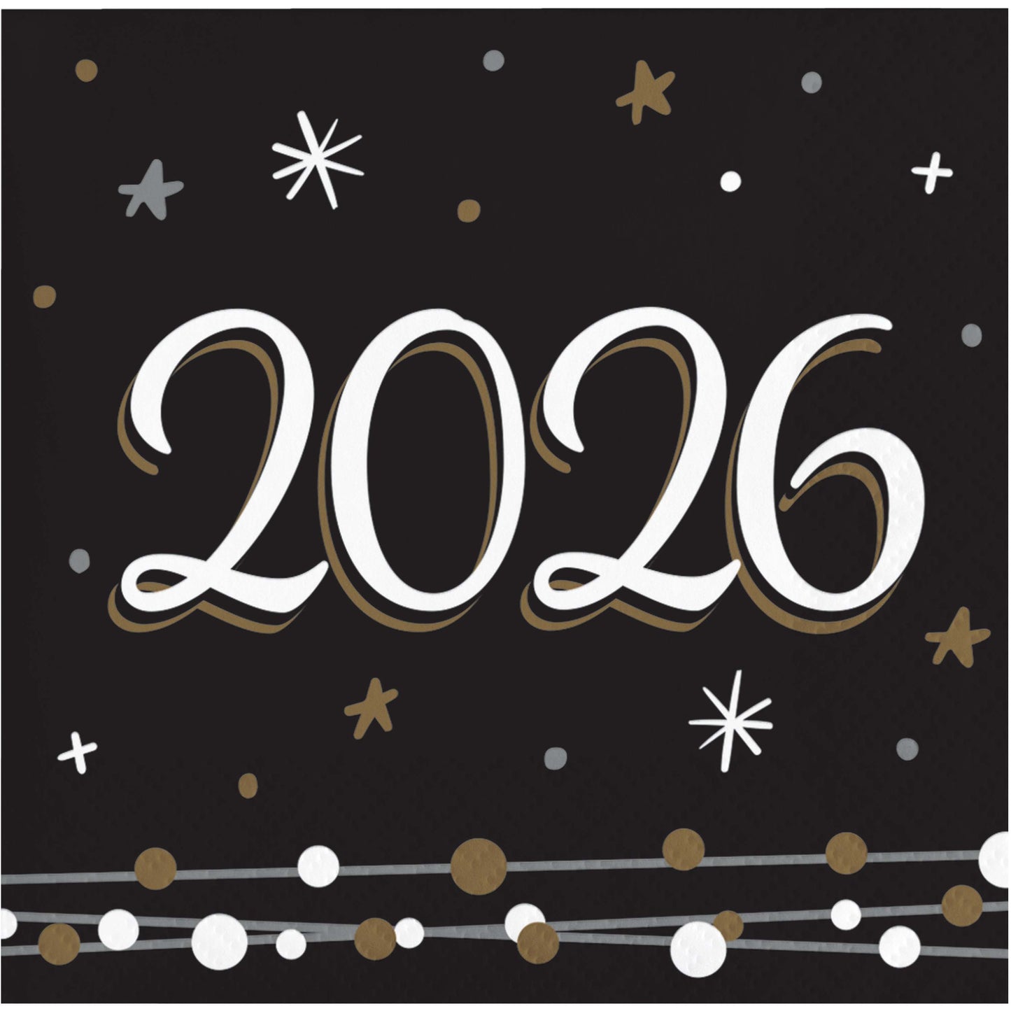 New Years Shimmer Beverage Napkins 16ct