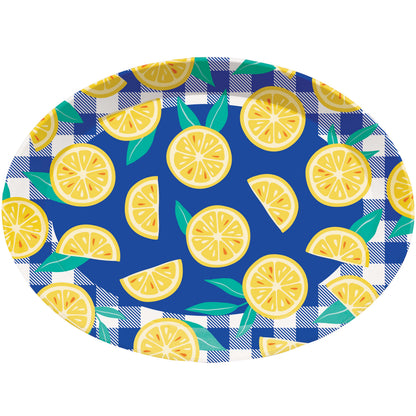 General Decor Plastic Oval Tray - Lemons