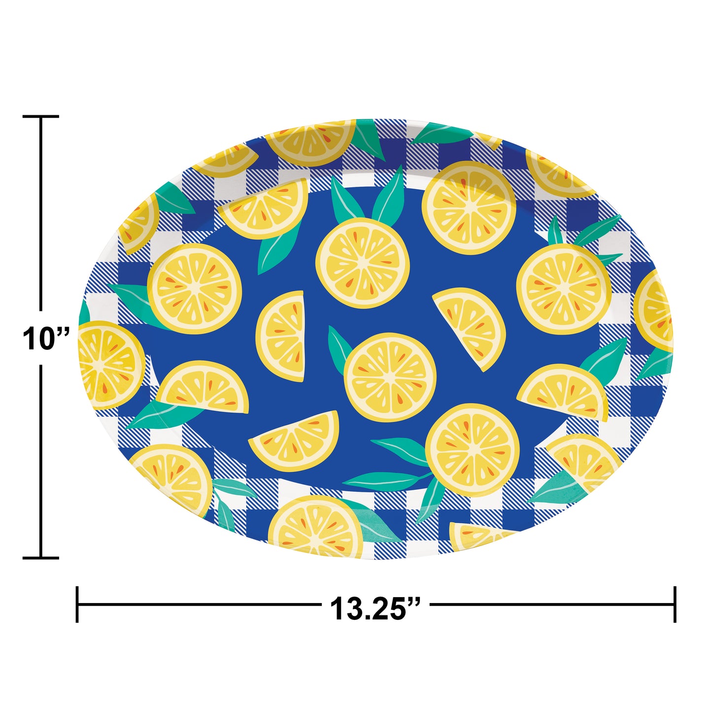 General Decor Plastic Oval Tray - Lemons