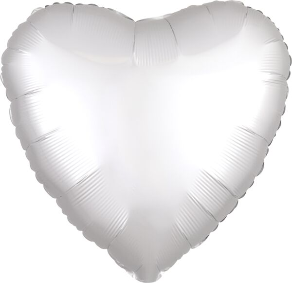 Luxe White Satin Heart 18in Balloon