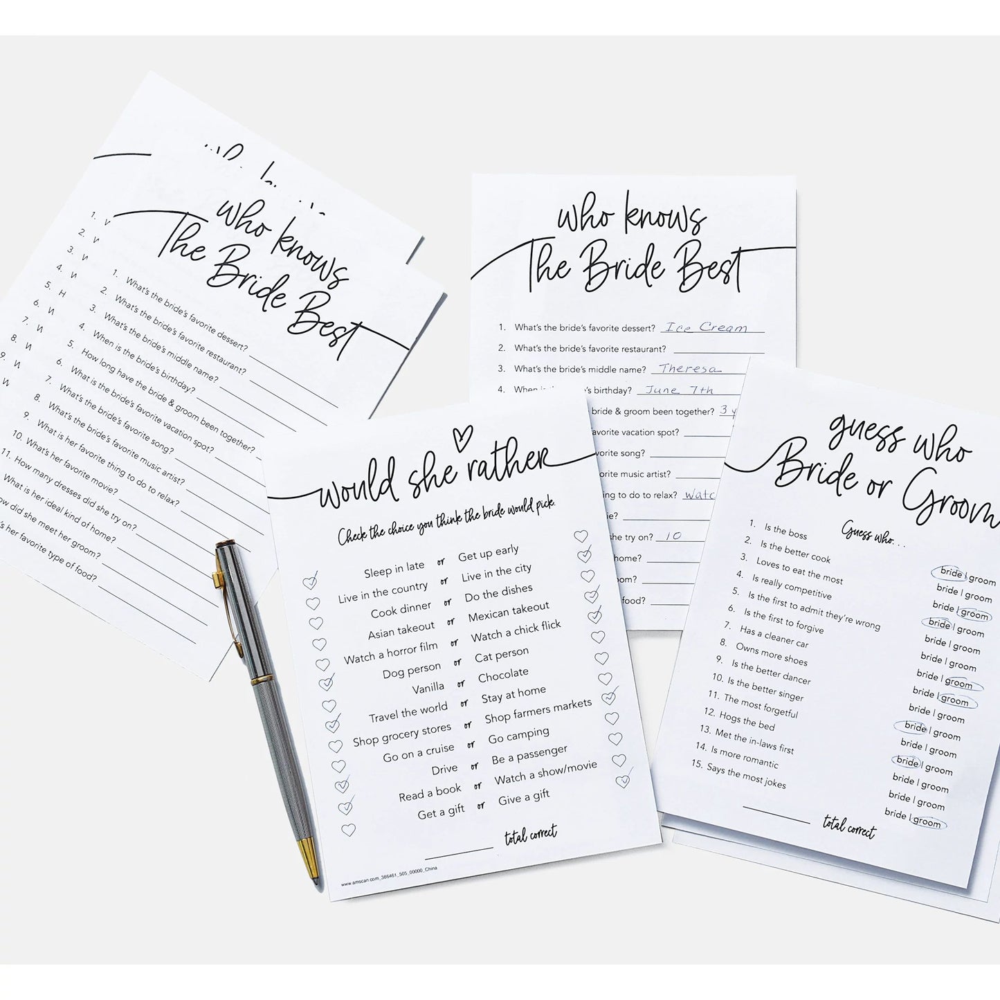 Something Blue Bridal Shower Games