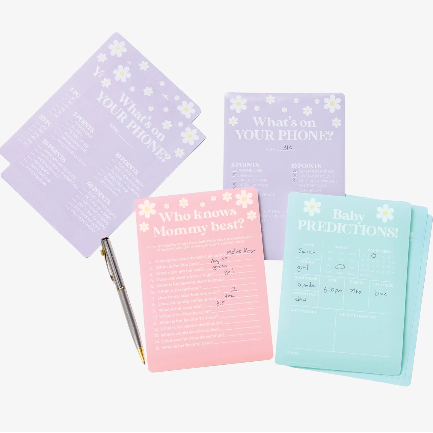 Little Daisy Shower Game Pack