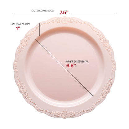 Pink Vintage Round Plastic Dinnerware Set